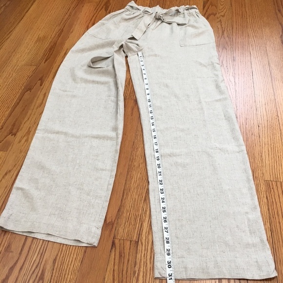 Now This High Rise Paperbag Linen Viscose Wide Leg Pull on Pants - Picture 11 of 16